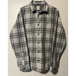 Vuori Shirt Mens X-Large XL Gray Plaid Range Jacket Long Sleeve Shacket V246